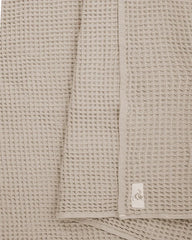 Little Fishies Waffle Blanket - Warm Taupe