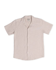 Orb Button Down Waffle Shirt - Sand - Mens