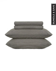 Classic Micro Twill Solid Melange Sheet Set Moss