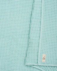 Little Fishies Waffle Blanket - Seafoam