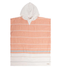 Colorblock Stripe Hooded Poncho Youth - Orange