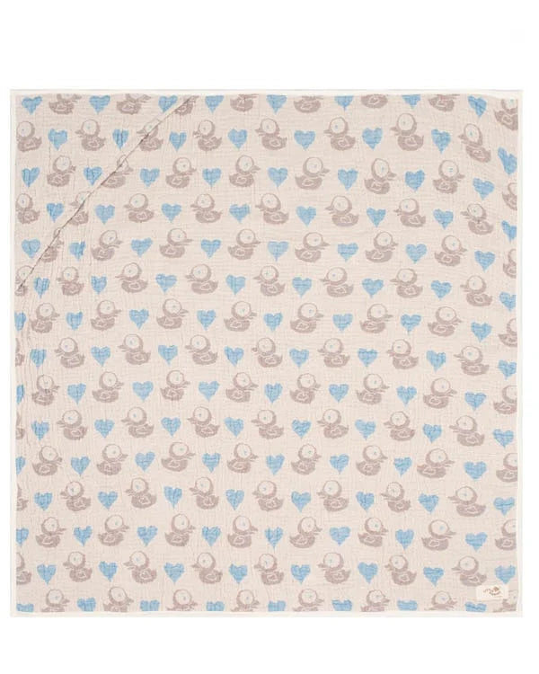 Ducky Gauze Hooded Blanket Single