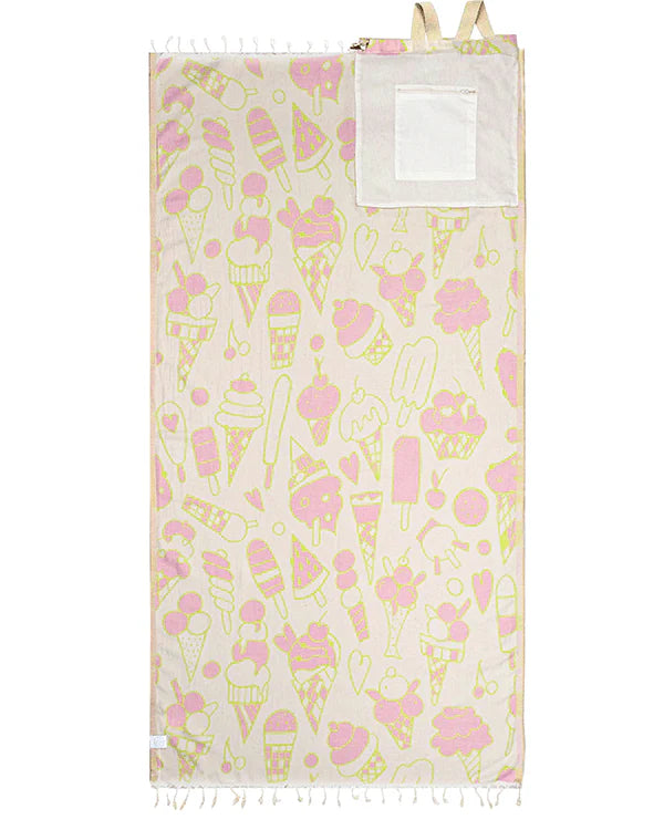 Ice Cream Towel Bag  - Natural