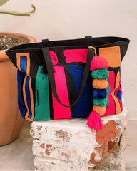 Hermosa Chenille Tote - Black